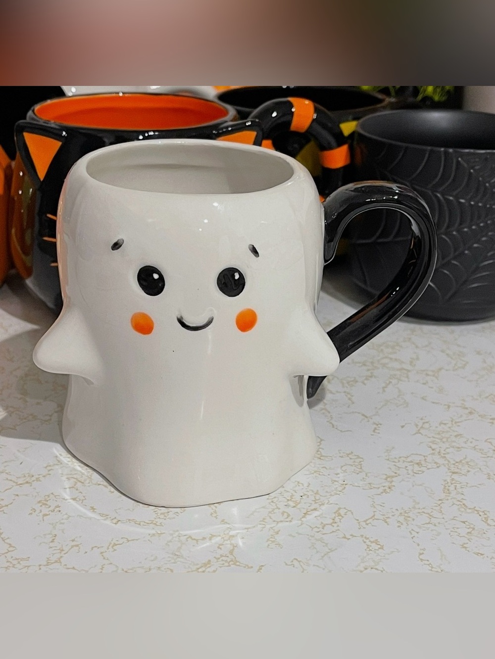 LANG HALLOWEEN GHOST CUTE GHOSTIE MUG KAWAII LARGE COFFEE CUP SPOOKY HOME DECOR